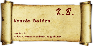Kaszás Balázs névjegykártya
