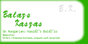 balazs kaszas business card